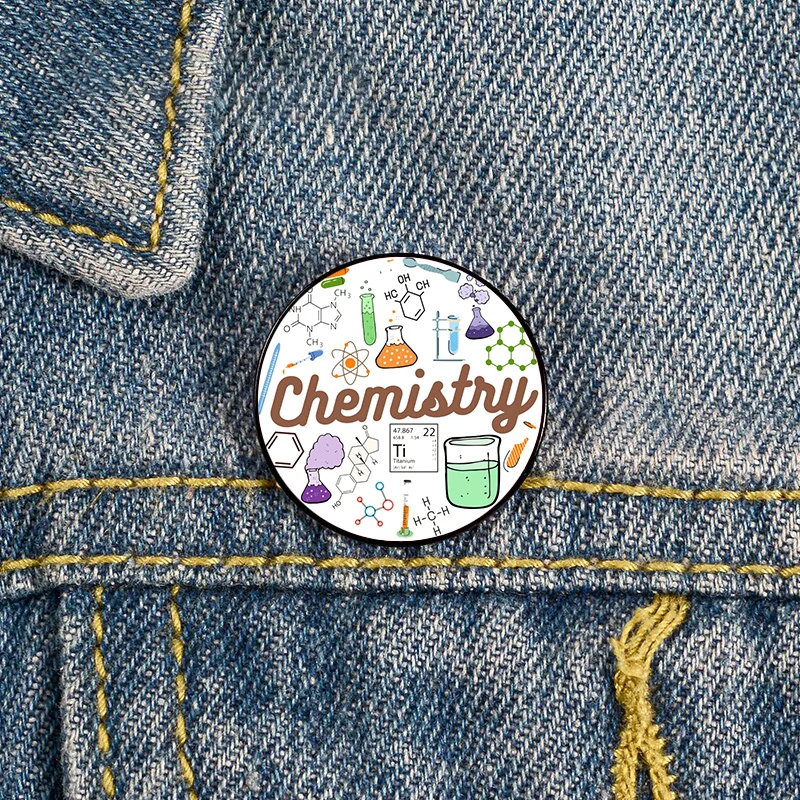 

Chemistry Experiment Enamel Pins Custom Science Beaker Test Tube Microscope Alcohol Lamp Brooches Lapel Badges Fun Jewelry Gift