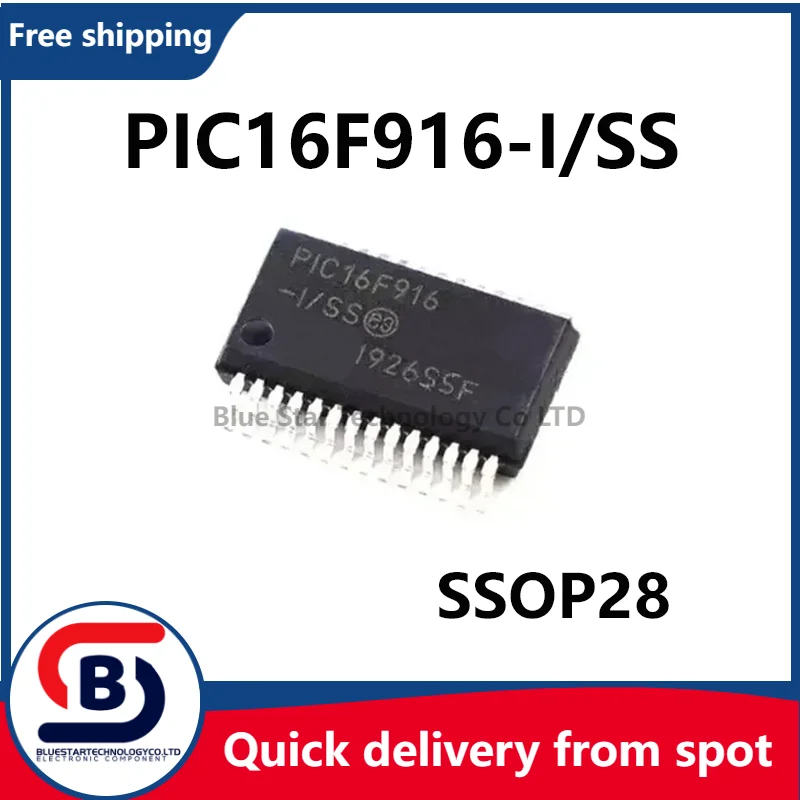 

Free Shipping 5-20pcs/lots PIC16F916-I/SS PIC16F916 16F916 SSOP28 Quick delivery from spot