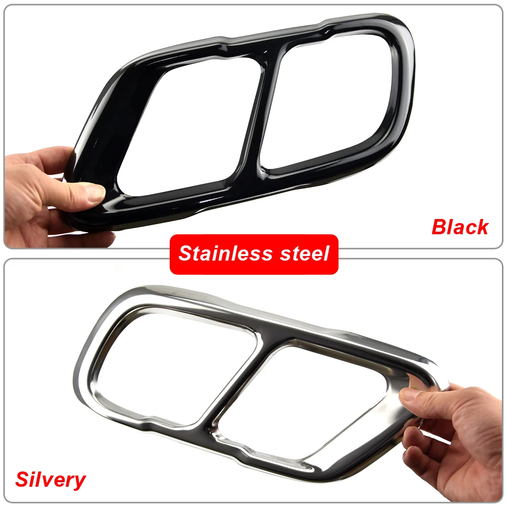 

2pcs Car Muffler Exhaust Pipe Tail Cover Trim Exterior Aluminum high gloss black For BMW X5 G05 X6 G06 X7 G07 2019 2020 2021