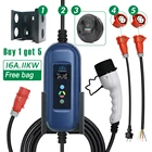 Зарядное устройство, 11 кВт, 380-450 в, 16 А, 3 фазы, IEC 62196, тип 2, портативное зарядное устройство для электромобилей, 5 м, 7 м