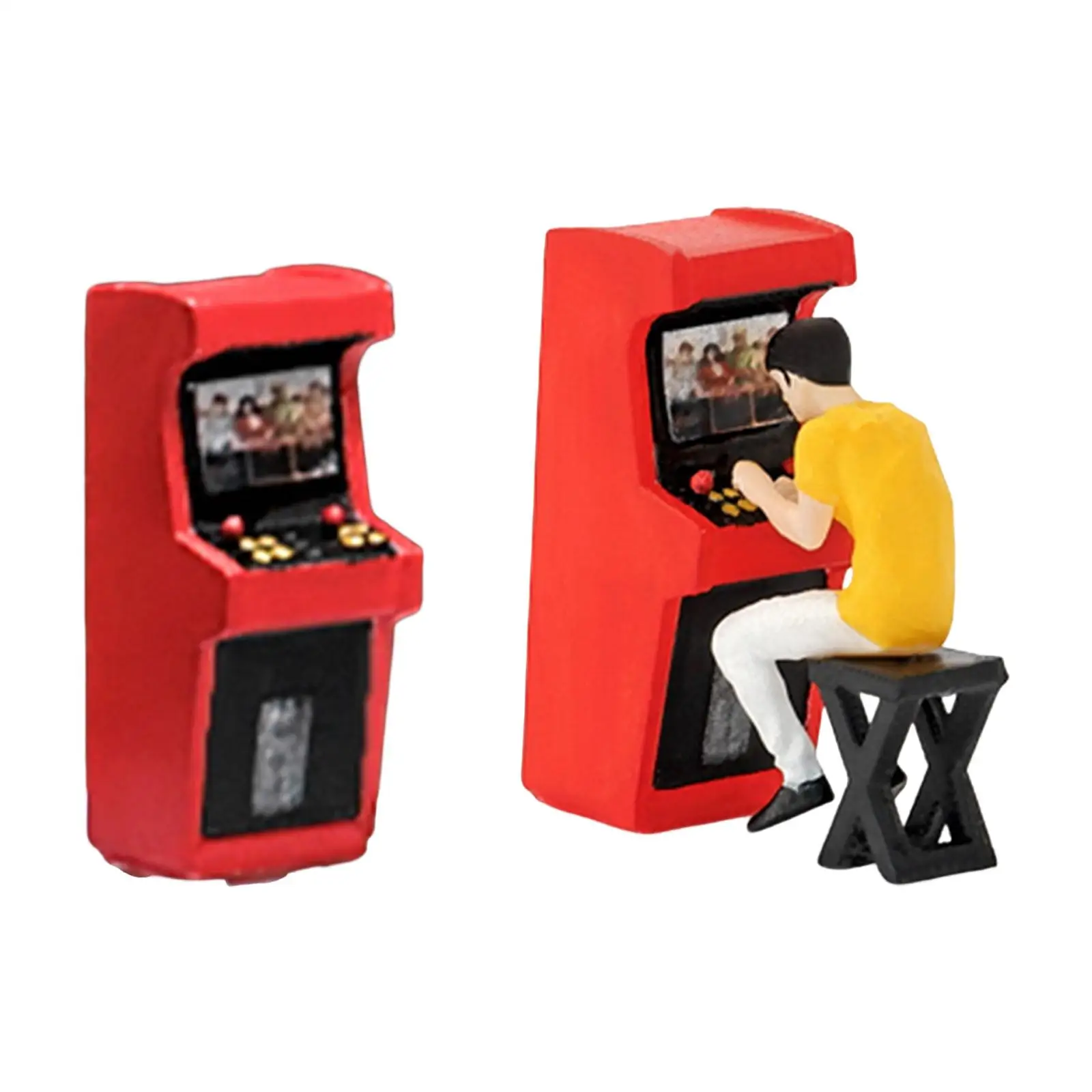 

1: 64 Handcrafted DIY Craft Projects Accessory Multifunctional Realistic Shape Retro Arcade Game Machine Model for Game Console