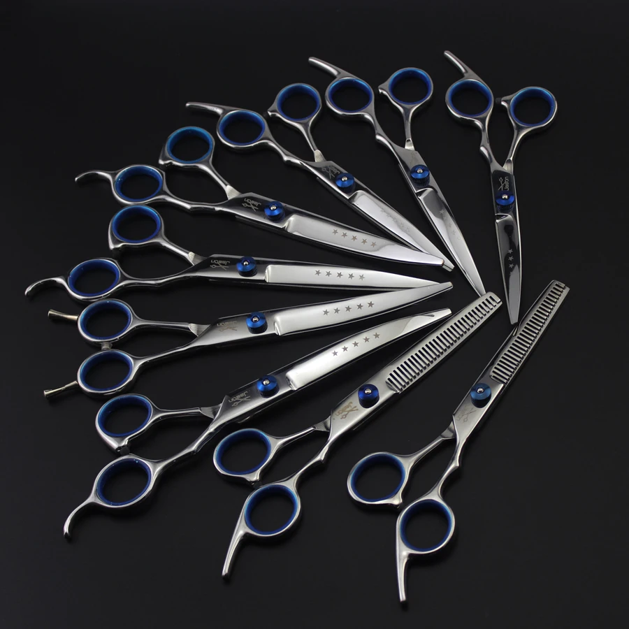 

6/7 Inch Professional Pet Scissors Hairdressing Supplies Right Canine Cough Blade Stainless Steel Left Handed Dog Grooming Kit