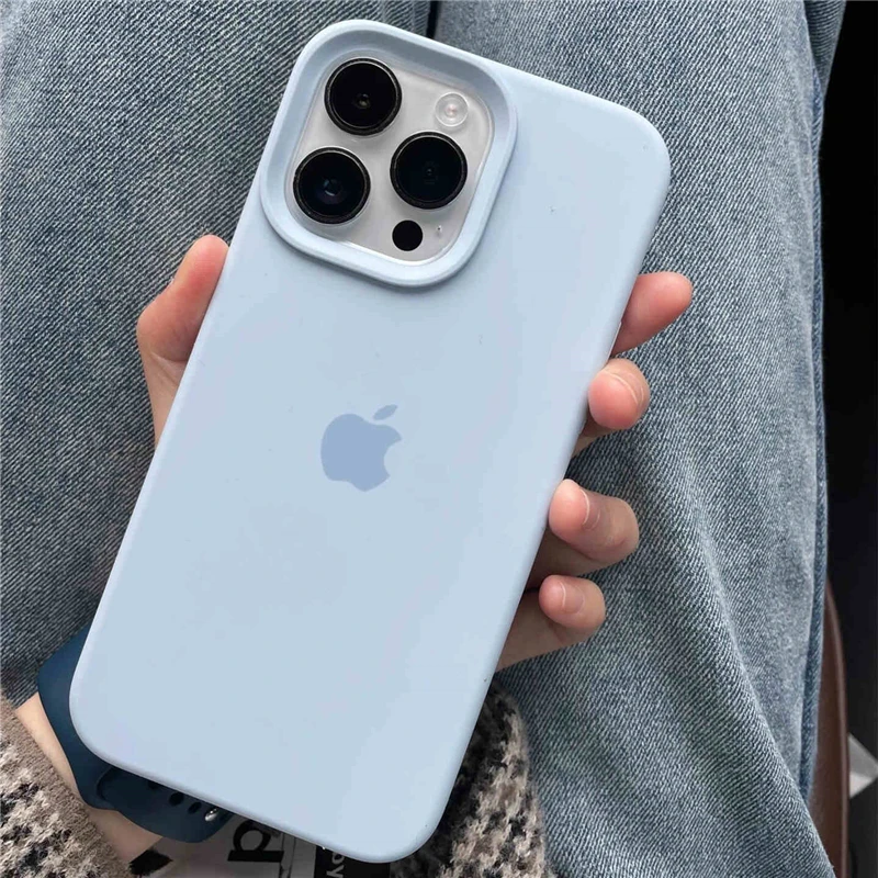 Оригинальный мягкий чехол из жидкого силикона Apple для iPhone 16 Pro Max 15 13 12 11 14 Plus