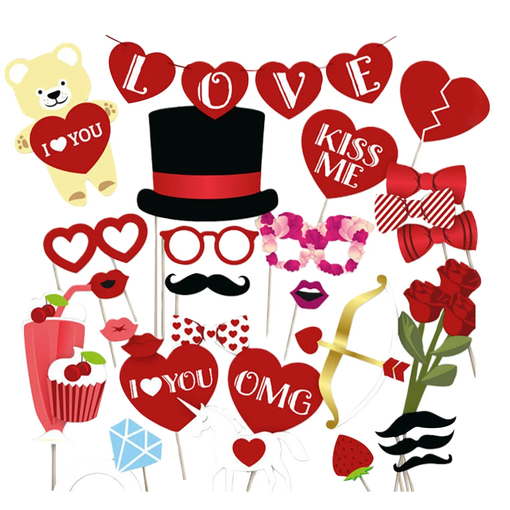 

Props Photo Party Valentine Selfie Valentines Festival Decoration Photobooth Holiday Favor Prop Bunting Banner Love