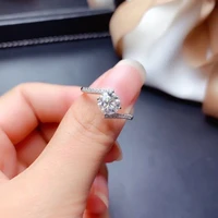 meibapj new arrival 1 carat d color moissanite diamond simple ring for women 925 sterling silver fine wedding jewelry