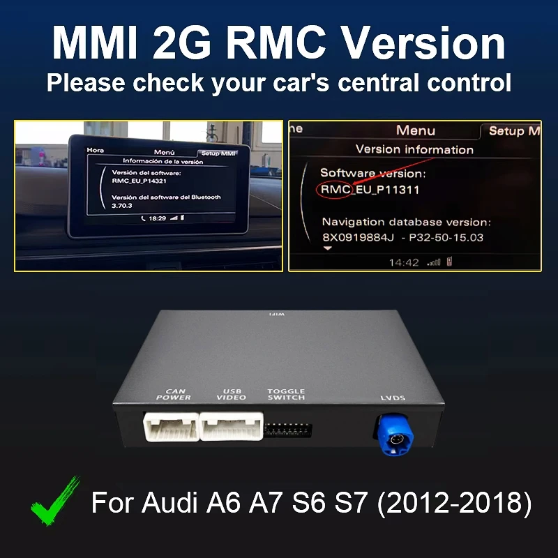 

Беспроводной Интерфейс ANYFAR Carplay Android Auto Для Audi A6 C7 A7 2012-2016