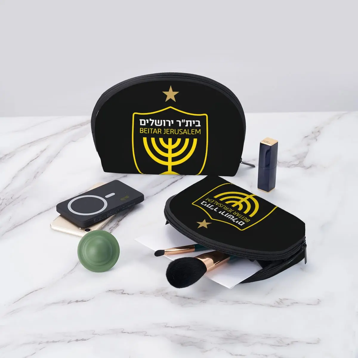 Beitar-jerusalem Portable Bag Clutch Pouch Wallets Beauty Case set Cosmetic Bags Women Men Travel Purse  Handbag Organizer