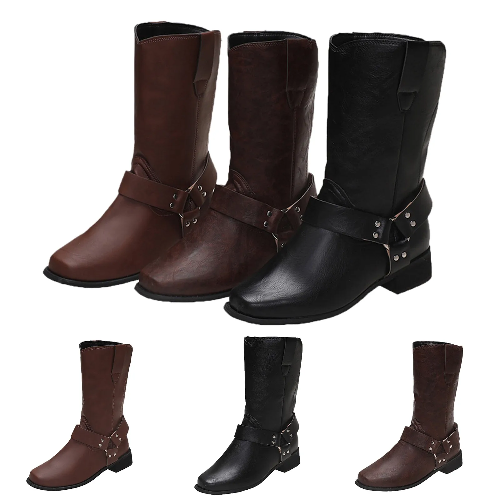 Женские ботинки в стиле ретро на высоком каблуке