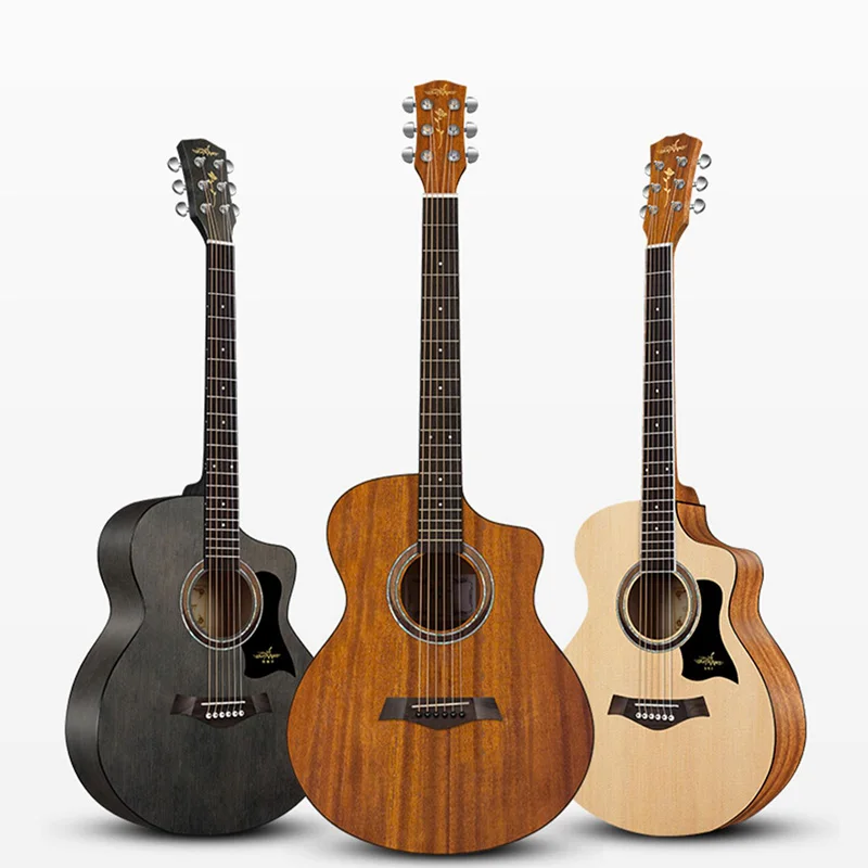 

40/41 Inches Acoustic Guitar Unisex Custom Student Guitar 6 String Fine Slash Guitar Ukulele Gitara Basowa Musical Instrument