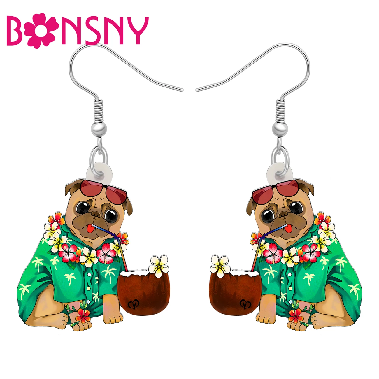 Bonsny акриловые Гавайские милые Подвески в виде животных для женщин и детей Bonsny акриловые Гавайские милые Подвески в виде животных для женщин и детей