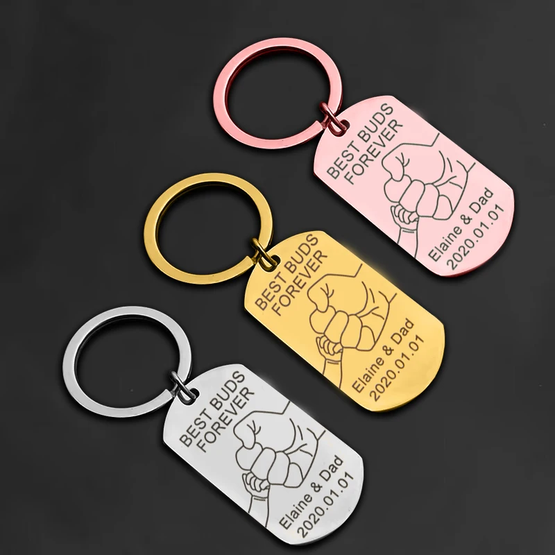 

Подарок на день отца брелок с именем для сына и отца брелок из нержавеющей стали подарок Лучшие бутоны вечная декорация брелок