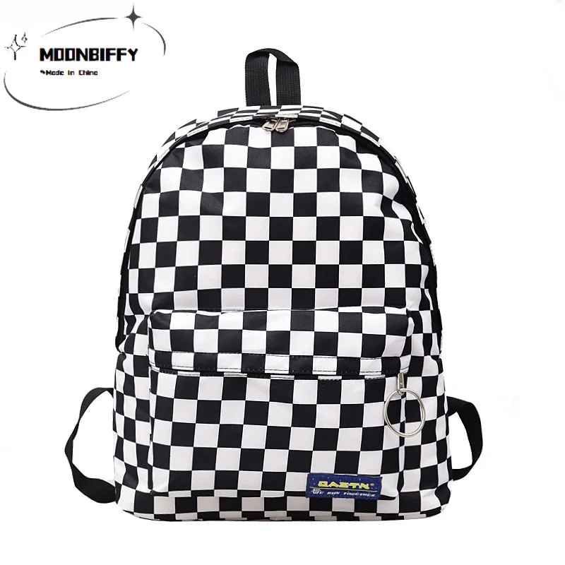

Унисекс, клетчатый нейлоновый женский дорожный рюкзак, рюкзак для ноутбука, Женский Повседневный Рюкзак, женская сумка, милый школьный рюкз...
