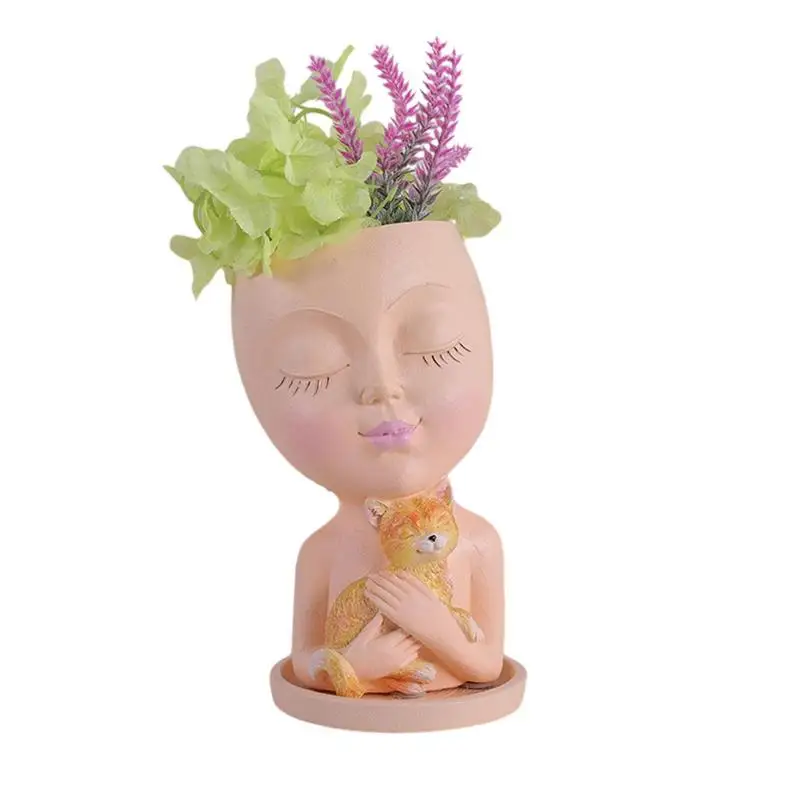 

Цветочный горшок, горшок с полимерным покрытием, горшок для суккулентов, ваза с человеческим лицом для полок, окна, балкона, кухни, сада, спальни