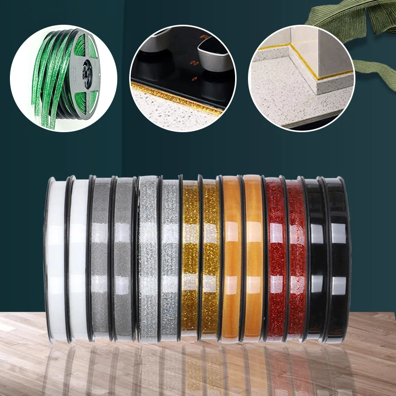 

Self-adhesive Beauty Line Kitchen Bathroom Waterproof Sticker Wall Floor Gap Line Decorative Strip 8mm Tape Household Goods