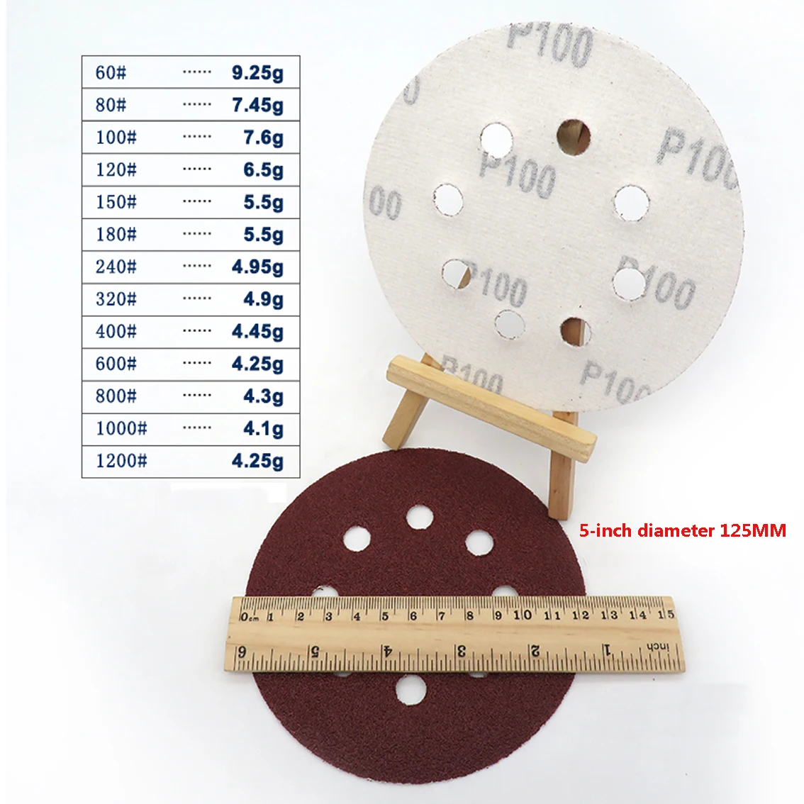 Рисунок 2 - 5-дюймовая красная наждачная бумага с 8 отверстиями