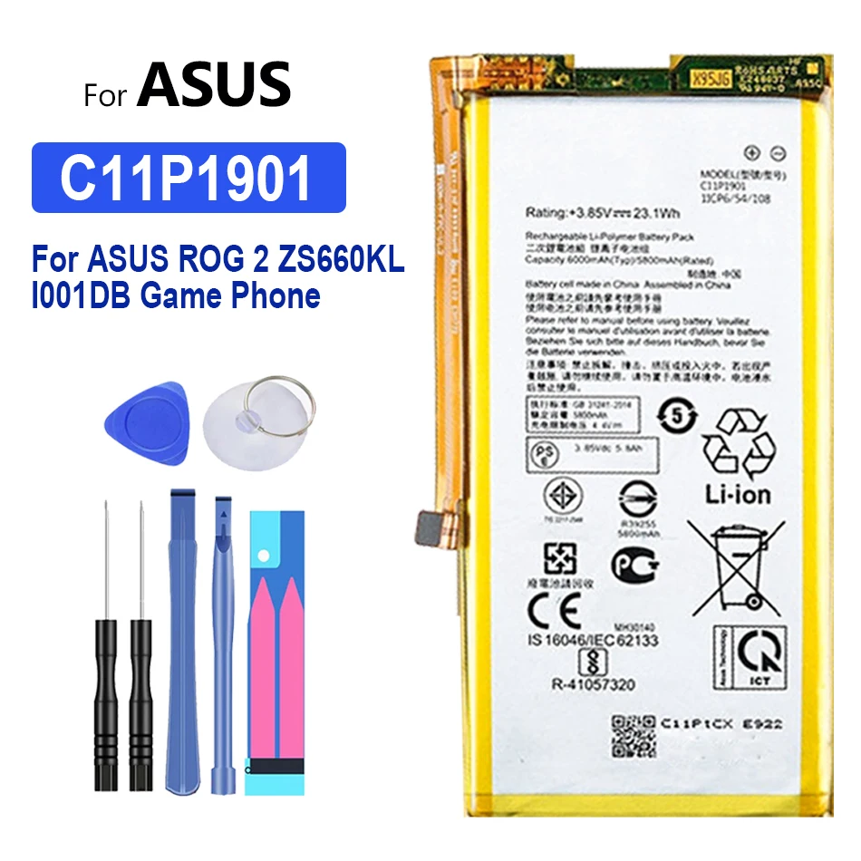 

C11P1901 Batteries 7300mAh For Asus ROG Phone 2 Generation ROG Phone 2 Ultimate,ZS660KL I001DB ROG Phone II,ROG Phone II Strix