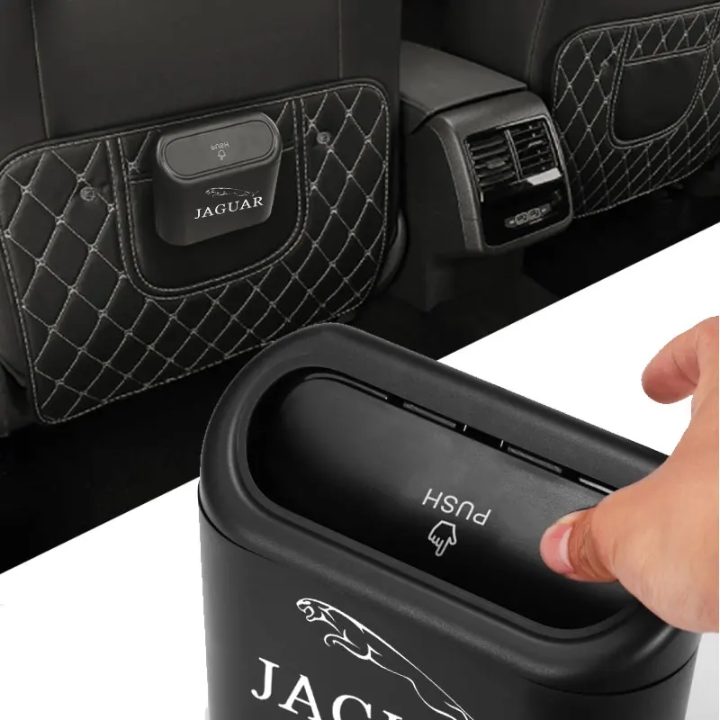 

Car Trash Bin Hanging Vehicle Garbage Dust Case Storage Box for Jaguar F-TYPE F-PACE E-PACE I-PACE XF XE XJ X-Type Car Decor