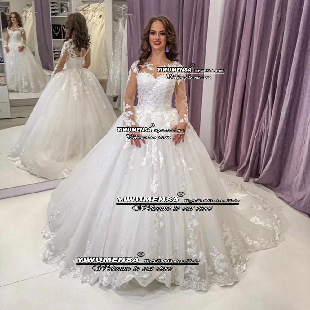 

Свадебное платье принцессы, роскошное бальное платье, женское свадебное платье с королевским шлейфом, фатиновое белое свадебное платье, 2022