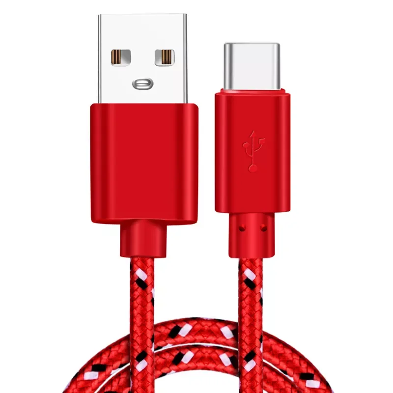 

Free shipping For Samsung S9 S10 mi8 P30 Type-c Type C Cable Nylon Braided 1M 2M 3M Data Sync Fast Charging USB C Cable