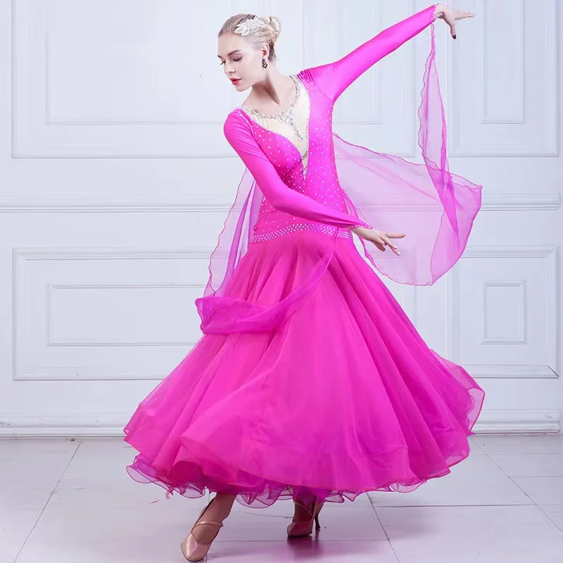 Платья для бальных танцев женский новый дизайн блестящая юбка танго вальса