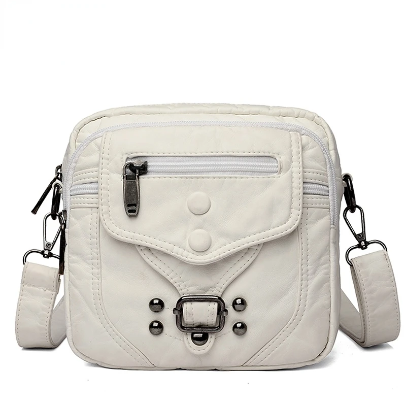 

White Style Soft Washed Leather Luxury Handbags Women Bags Designer Ladies Shoulder Crossbody Bags for Women Sac A Main Bolsa