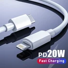 20 Вт PD Быстрая зарядка USB Type C на кабель Lightning для iPhone 11 12 13 Pro Max mini Кабель для зарядного устройства айфон Аксессуары для линии передачи данных