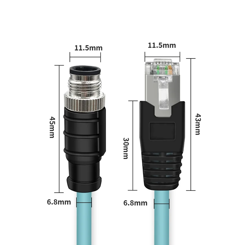 Кабель Ethernet M12-RJ45 4 контакта 8 контактов A/D/X-тип шнур для кодирования Cat7 10 гигабит