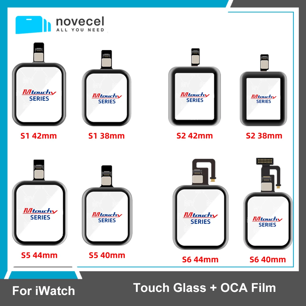 

Musttby 5pcs Original Quality Touch Screen Glass with OCA Replacement for iWatch S1 S4 S5 S6 38mm 42mm 40mm 44mm 45mm Repair