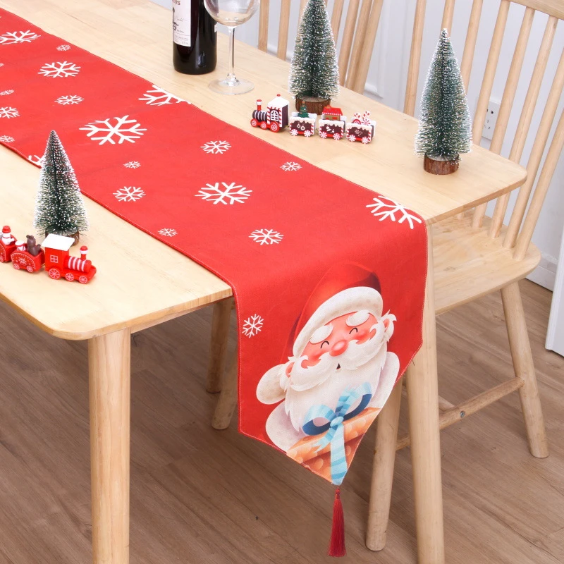 

New Year 2023 Party Decor Supplies Christmas Tableware Table Runner Pillowcase Christmas Decoration For Home Navidad Noel Natal