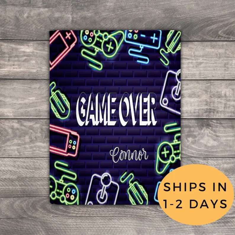 

Video Game Blanket, Video Game Room Decor, Adult Minky Blanket, Teen Personalized Blanket, Cozy Blanket, Teenage Girl Gifts, Boy