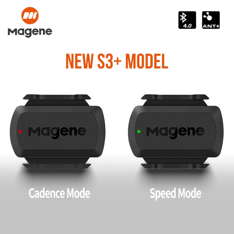 Magene S3+ Speed Cadence Sensor ANT Bluetooth Computer Speedmeter Dual Sensor Bike Accessories Compatible with WahooOnelap Zwift