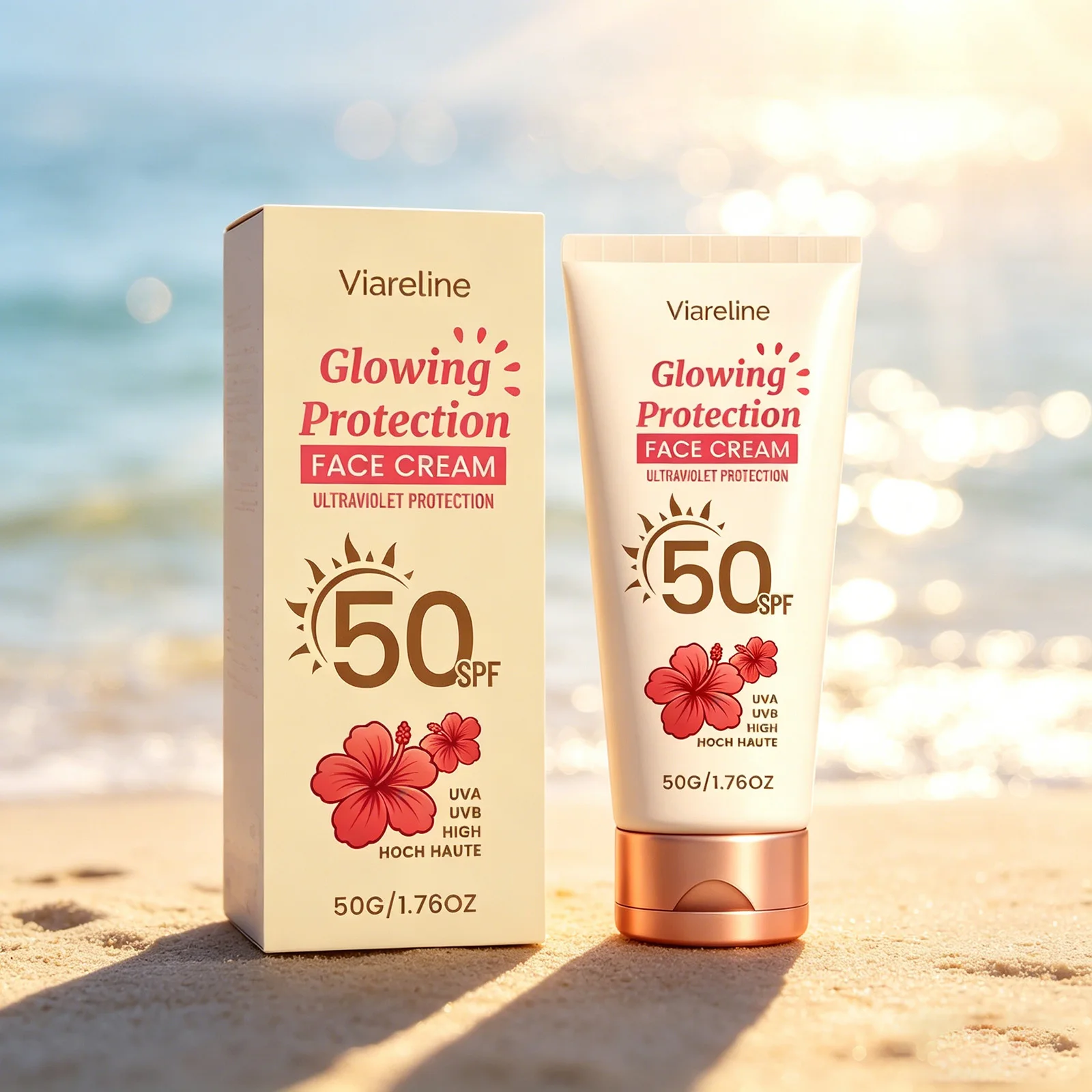 Солнцезащитный крем Viareline SPF 50: защита от УФ-излучения, предотвращение солнечных ожогов, укрепление кожи, контроль жирности, увлажнение, водостойкий, для лица (art.: 3920da4942fd4) - 3920da4942fd4