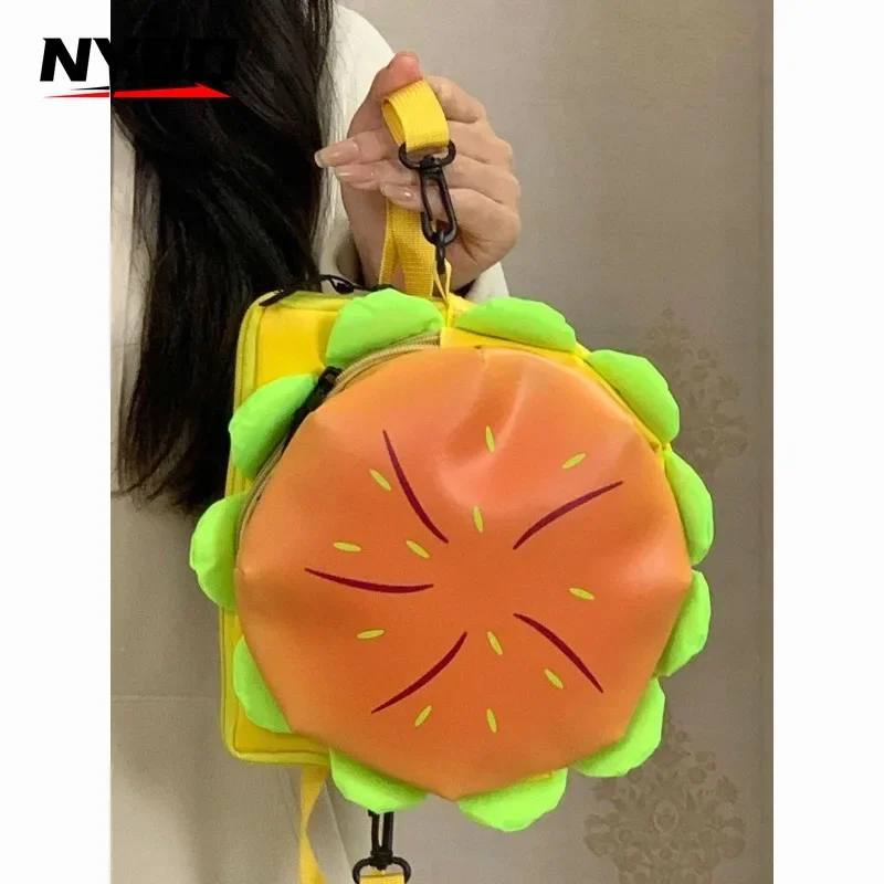 Сумка через плечо с рисунком чизбургер для девочек забавная маленькая