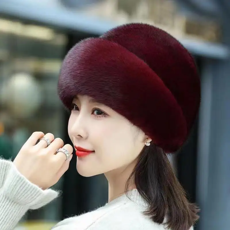 2023 New Fashion Women Winter Bucket Hat Faux Fur Beanies Warm Fisherman Cap Casual Soft Furry Hat Lady Outdoor Sun Cap