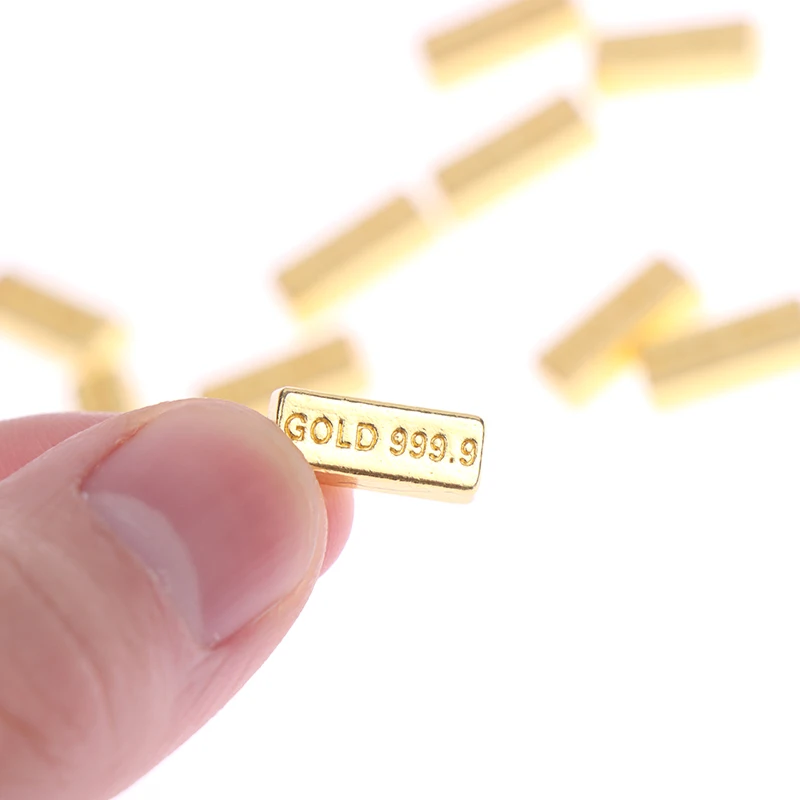 

10pcs/set 1:12 Dollhouse Miniature Gold Bars Coin Model Doll House Decor Toys New