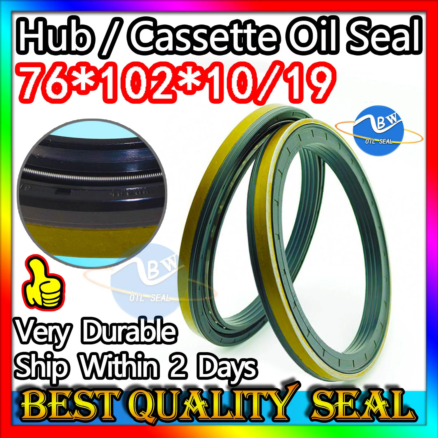 

Cassette Oil Seal 76*102*10/19 5096250300 Hub Oil Sealing For Tractor Cat 76X102X10/19 5096250300 Nitrile NBR Nok Washer Skf