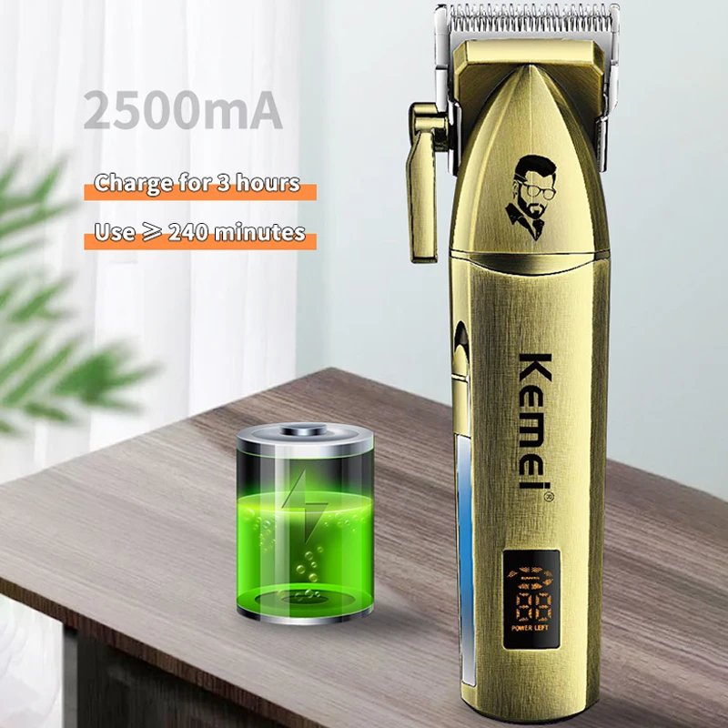 Профессиональная машинка для стрижки волос Kemei 6374 полностью металлический