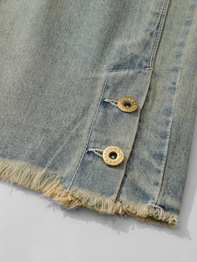 European And American Street Button Baggy Jeans For Men Y2k Hip-Hop Straight Casual Pants Trend Wide Leg Versatile Men'S Pants