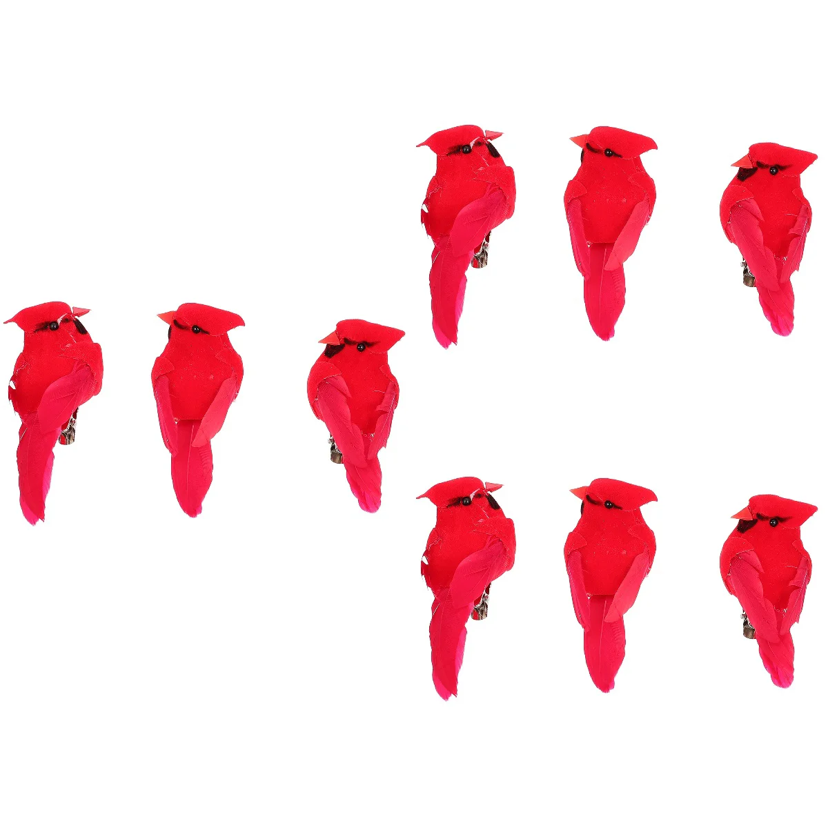

18 Simulated Birds Adornment Garden Balcony Ornament Tree Birds Decor Red