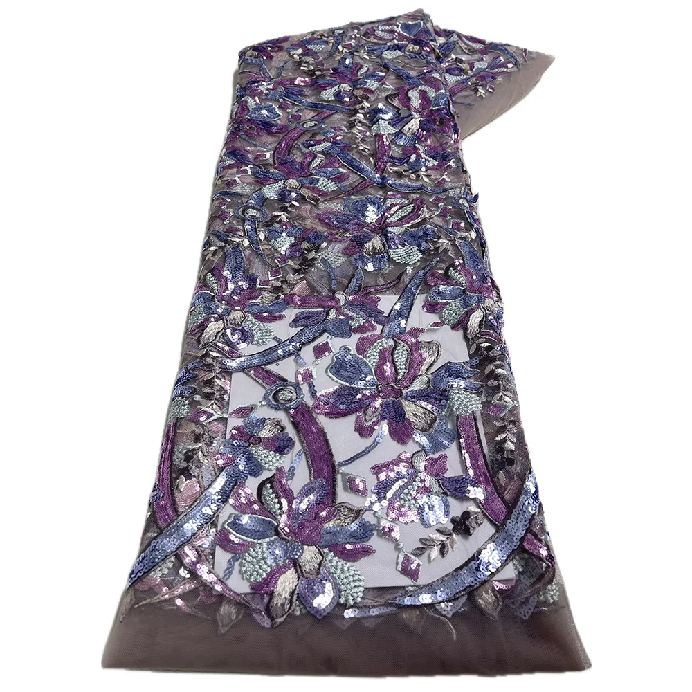 Африканская сетка французская кружевная ткань с блестками вышитая нигерийская