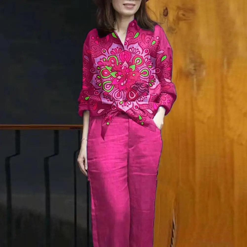 

Повседневная одежда, женские наряды с принтом, базовый топ, широкие брюки, комплект