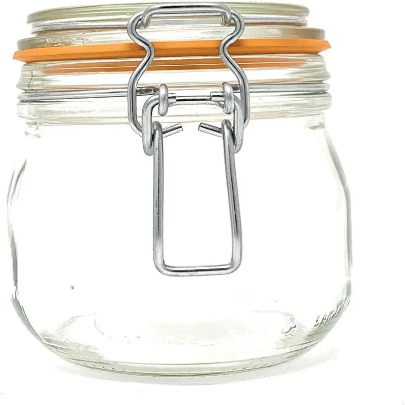

Jars with Airtight Lids Wide Mouth 16oz, Glass Jar with Locking Lid 6pack