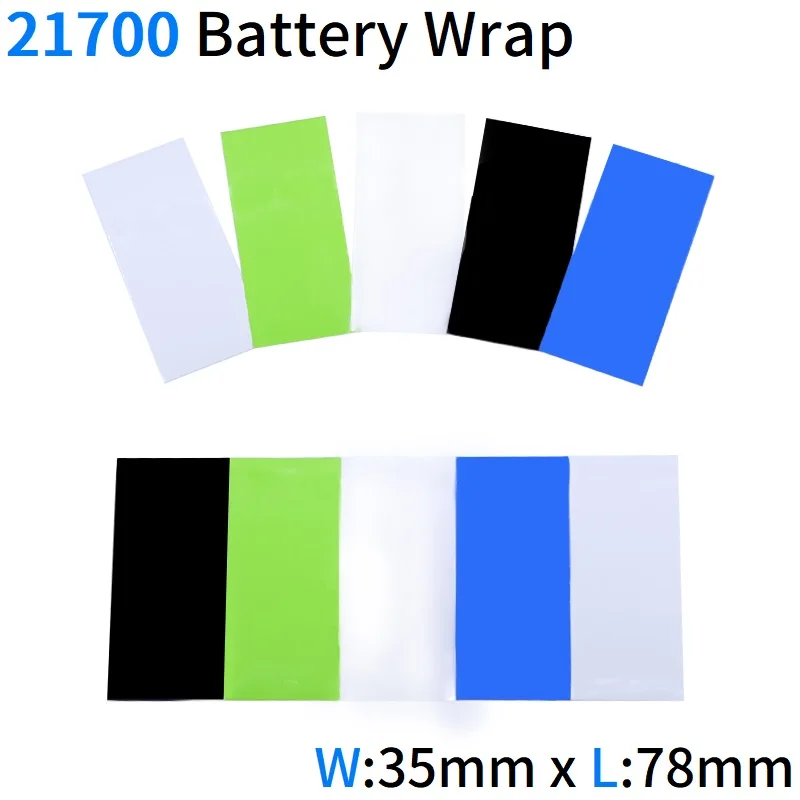 20/500pcs 21700 Battery Film Tape PVC Heat Shrink Tube Precut Shrinkable Sleeve Tubing Protect Pipe Cover for Batteries Wrap