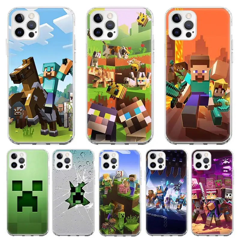

Silicone Case Coque For iPhone 13 Pro Max 11 12 Pro XS MAX X XR 7 8 6 6S Plus SE 2020 Video Game Mini World Back Cover Funda