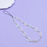 2022 new mobile phone hanging chain color crystal butterfly mobile phone chain charm