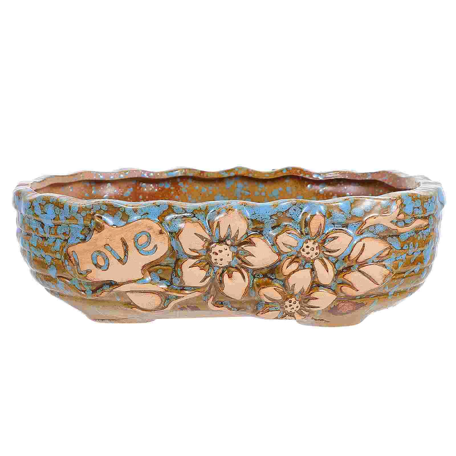 

Planter Succulent Ceramic Large Pot Bonsai Pots Round Container Plant Decorative Terracotta Shallow Bowl Plants Flowerpot