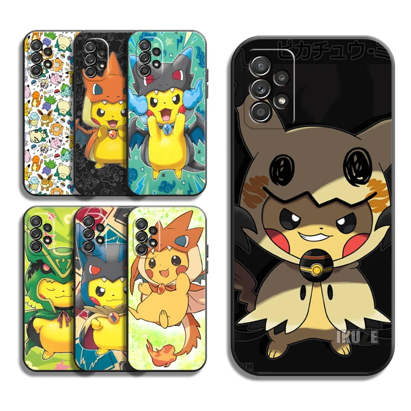

Pokemon Pikachu Phone Cases For Samsung Galaxy A31 A32 A51 A71 A52 A72 4G 5G A11 A21S A20 A22 4G Coque Soft TPU Funda