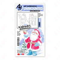 new scrapbook diy decorate craft embossing stencil santa and workshop set metal cutting dies clear silicone stamps reusable mold