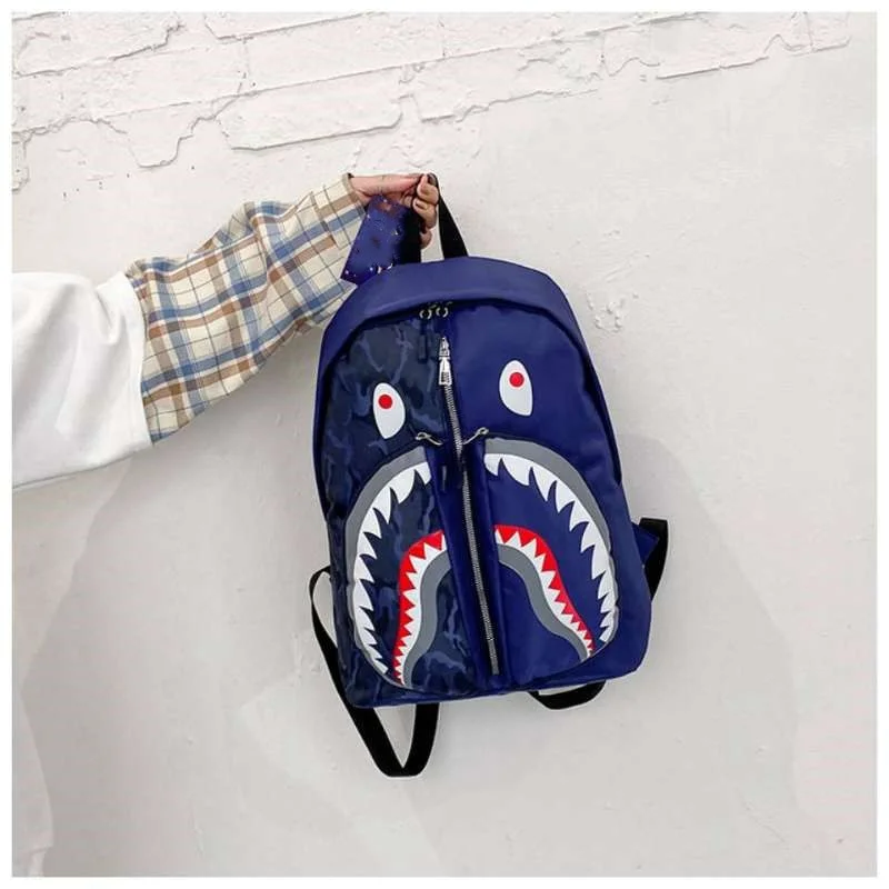 Xiaomi 2023 New Shark Printing Backpack Street Trend Backpack Waterproof Large Capacity Cartoon Student Schoolbag Gift