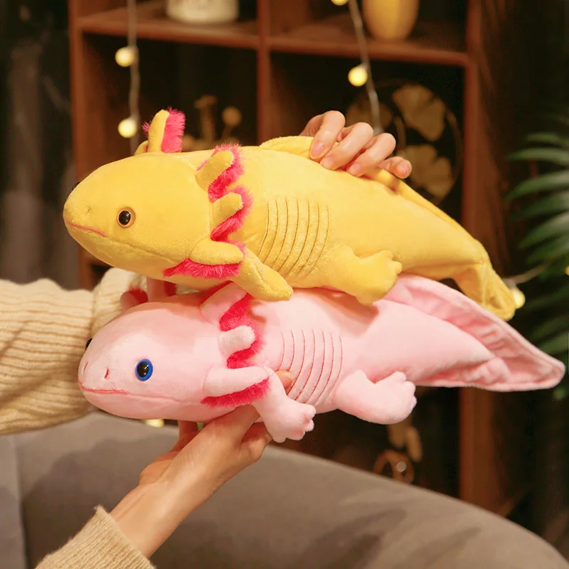 

45cm Lifelike Ambystoma Mexicanum Axolotl Plush Toys Stuffed Simulation Salamander Animals Doll Birthday Gifts for Kids